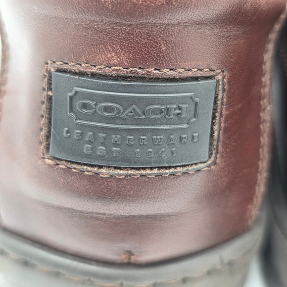 Coach Stephan Oxford Mens 10 D Leather Mahogany Brown Lace Up Made in Italy Shoe main image 8